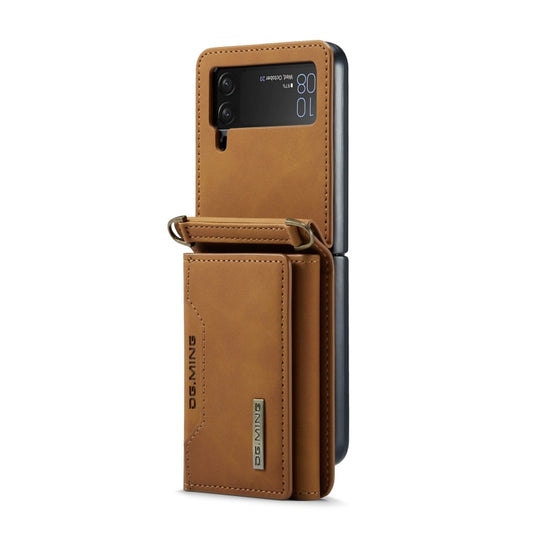For Samsung Galaxy Z Flip4 5G DG.MING M2 Series Card Bag Magnetic Leather Phone Case(Brown) by DG.MING