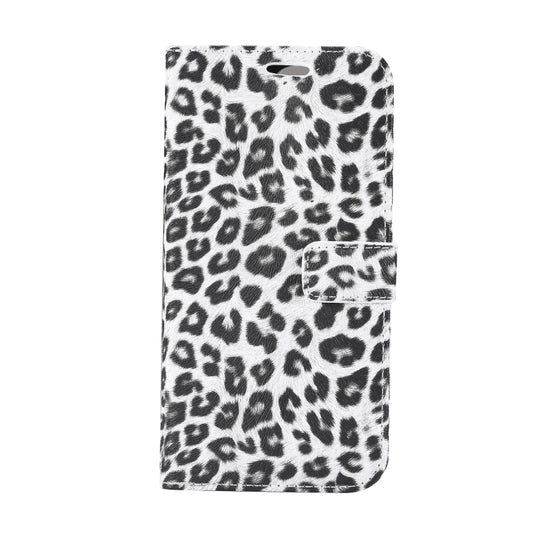 For iPhone 15 Pro Max Leopard Pattern Horizontal Flip Leather Phone Case(White) by buy2fix