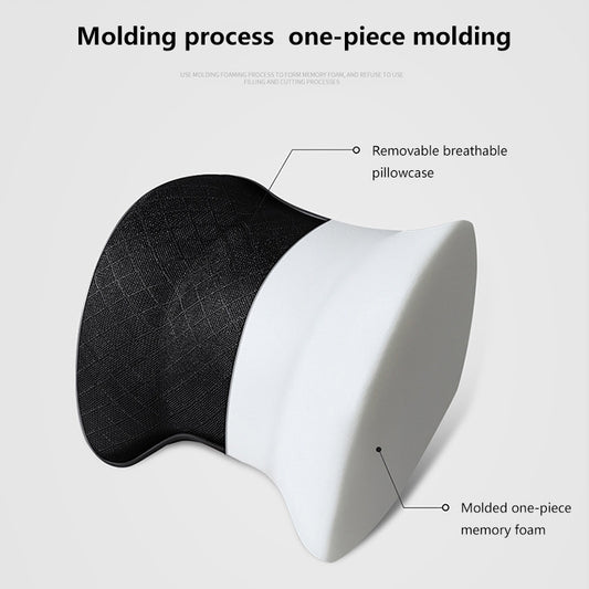 Car Headrest Cushion Car Seat Pillows Neck Protectors Memory Cotton Pillow(Black) by buy2fix