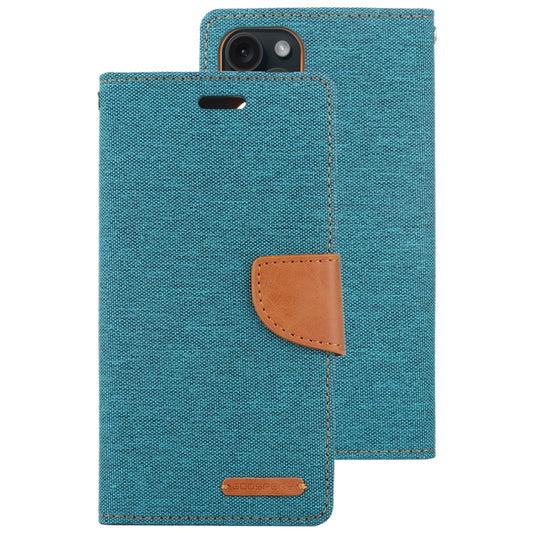 For iPhone 15 Pro Max GOOSPERY CANVAS DIARY Fabric Texture Flip Leather Phone Case(Green) by GOOSPERY