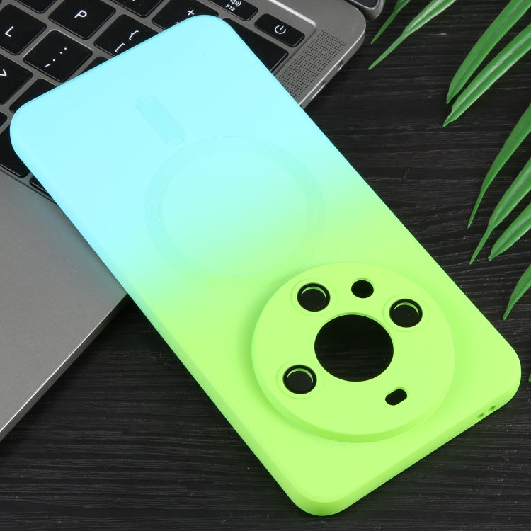 For Huawei Mate 60 Liquid TPU Silicone Gradient MagSafe Phone Case(Cyan Blue) by buy2fix