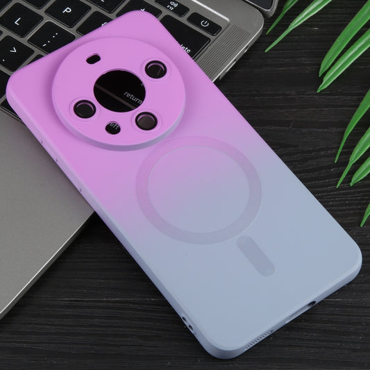For Huawei Mate 60 Liquid TPU Silicone Gradient MagSafe Phone Case(Purple Grey) by buy2fix