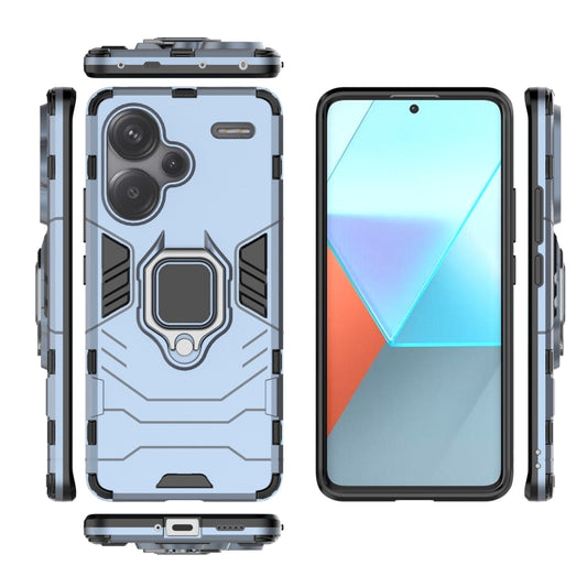 For Xiaomi Redmi Note 13 Pro+ Shockproof PC + TPU Holder Phone Case(Navy Blue) by buy2fix