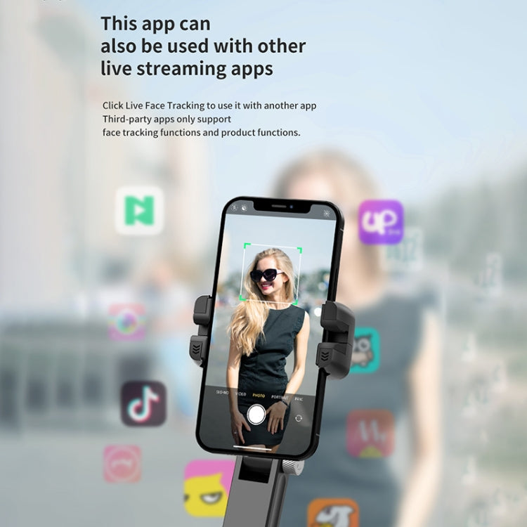 Q18 Desktop Intelligent Tracking Gimbal Stabilizer Multi-function Fill Light Selfie Stick(Black) by buy2fix