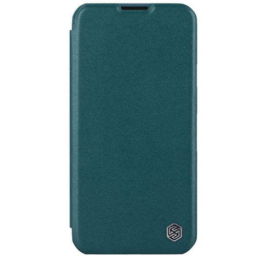 For iPhone 15 NILLKIN QIN Series Pro Plain Leather Phone Case(Green) by NILLKIN