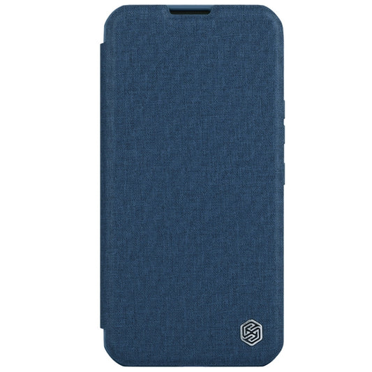 For iPhone 15 Pro NILLKIN QIN Series Pro Fabric Textured Leather Phone Case(Blue) by NILLKIN