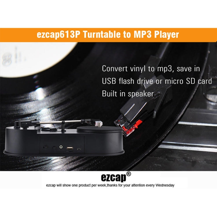 Ezcap 613P Mini Vinyl Record Player with Turntable to MP3 Converter by Ezcap