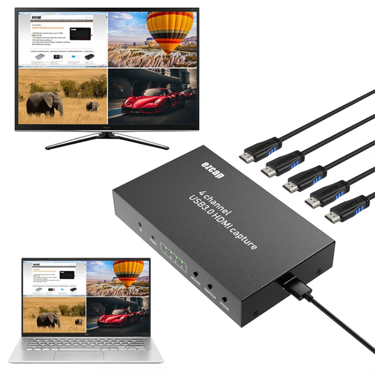 Ezcap 264M Four-Channel Multi-View HDMI to USB 3.0 Video Game Capture Card by Ezcap