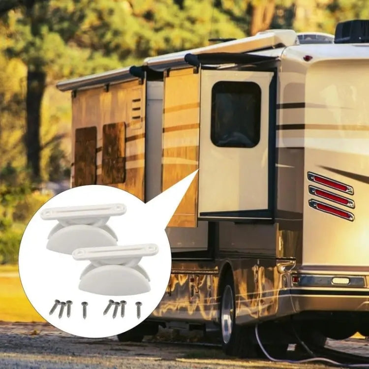 A8627 2 Pair RV Hatch Semi-circular Retainer Kit with Screws(White) by buy2fix