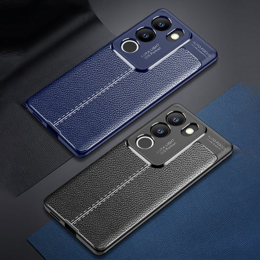 For vivo S17/S17 Pro/V29 5G Litchi Texture Shockproof TPU Phone Case(Black) by buy2fix