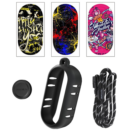 For Insta360 GO 3 Sunnylife Cooling Silicone Case Stickers Skin Wrap Lens Cover with Neck Strap(Black) by Sunnylife
