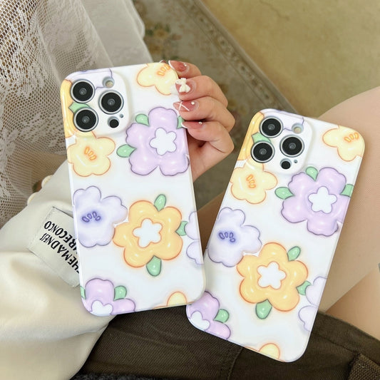 For iPhone 15 Pro Max PC Phone Case(Yellow Purple Flowers) by buy2fix