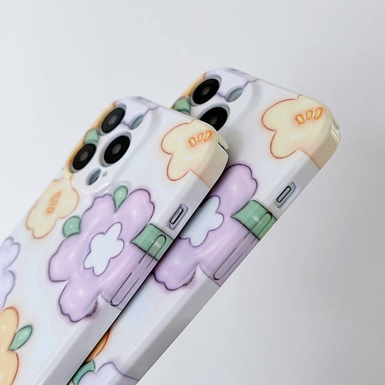 For iPhone 15 Pro Max PC Phone Case(Yellow Purple Flowers) by buy2fix