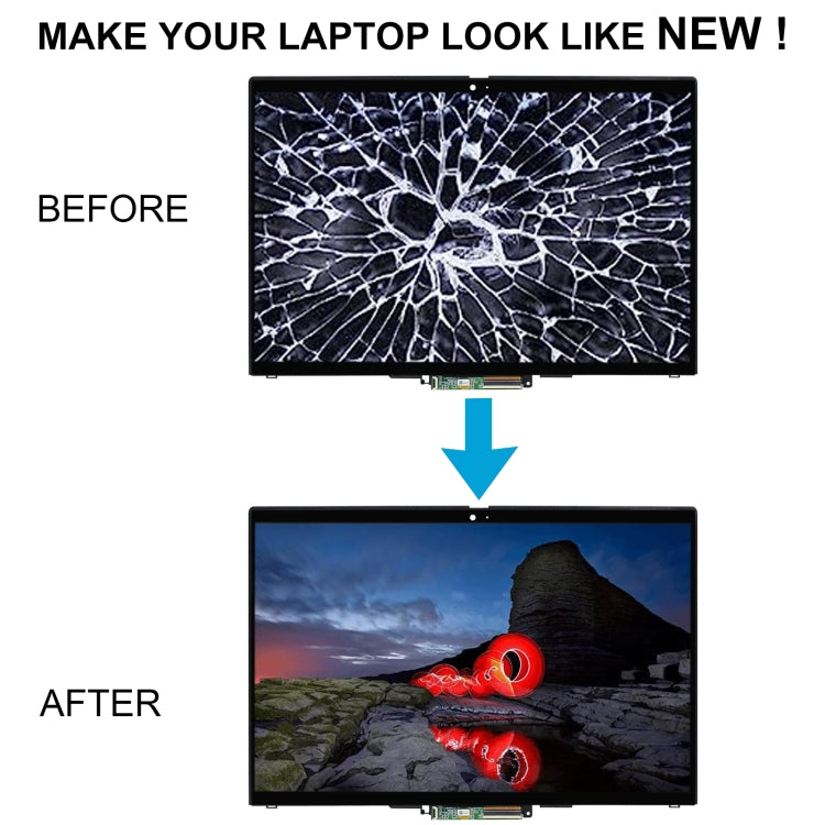 For Lenovo X13 Yoga Gen 2 LCD Screen Digitizer Full Assembly with Frame 1920x1200 by buy2fix