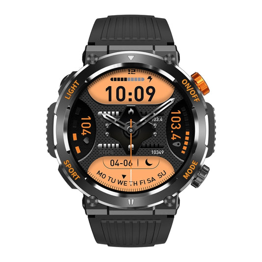 HT17 1.46 inch Round Screen Bluetooth Smart Watch, Support Health Monitoring & 100+ Sports Modes(Black) by buy2fix