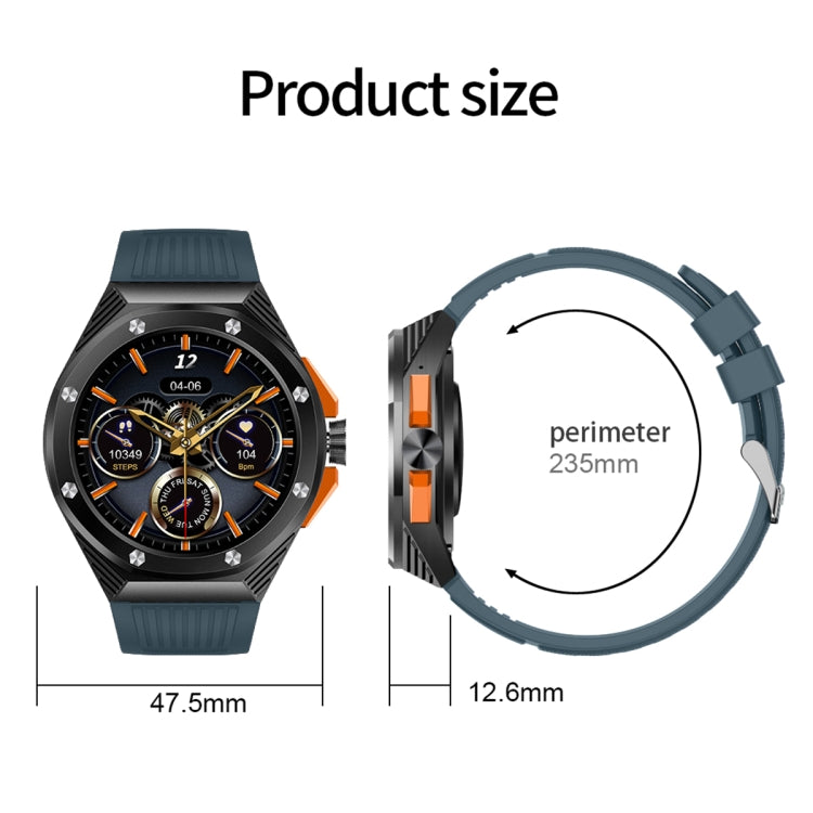 HT8 1.46 inch Round Screen Bluetooth Smart Watch, Support Health Monitoring & 100+ Sports Modes & Alipay(Grey) by buy2fix