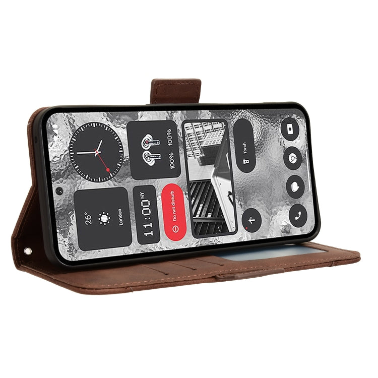 For Nothing Phone 2 Skin Feel Calf Texture Card Slots Leather Phone Case(Brown) by buy2fix