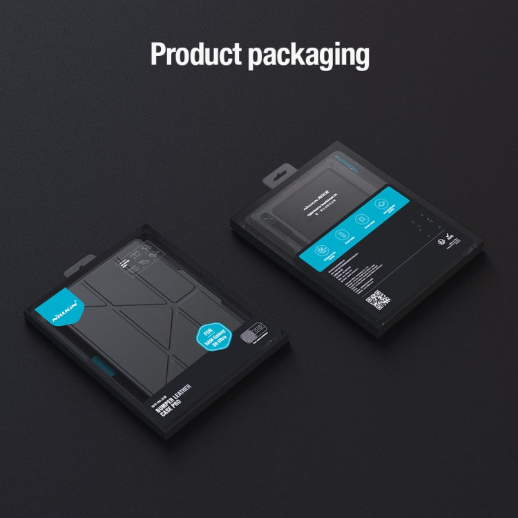 For Samsung Galaxy Tab S9 Ultra NILLKIN Bumper Pro Multi-angle Folding Style Tablet Leather Case(Black) by NILLKIN