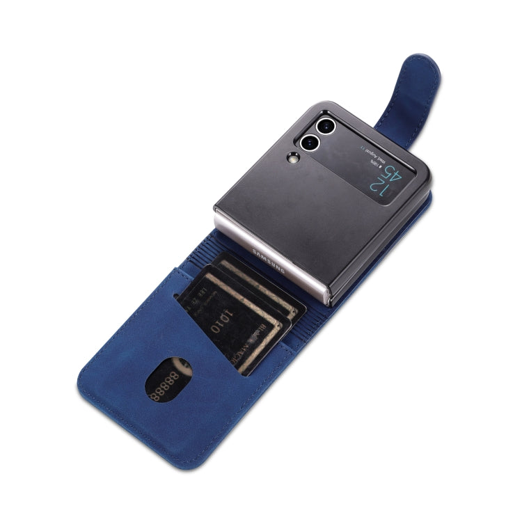 For Samsung Galaxy Z Flip3 5G AZNS Skin Feel Calf Texture Flip Leather Phone Case(Blue) by AZNS