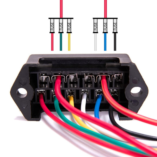 6 Ways 2 In 6 Out Fuse Box Fuse Panel Holder with Fuse by buy2fix