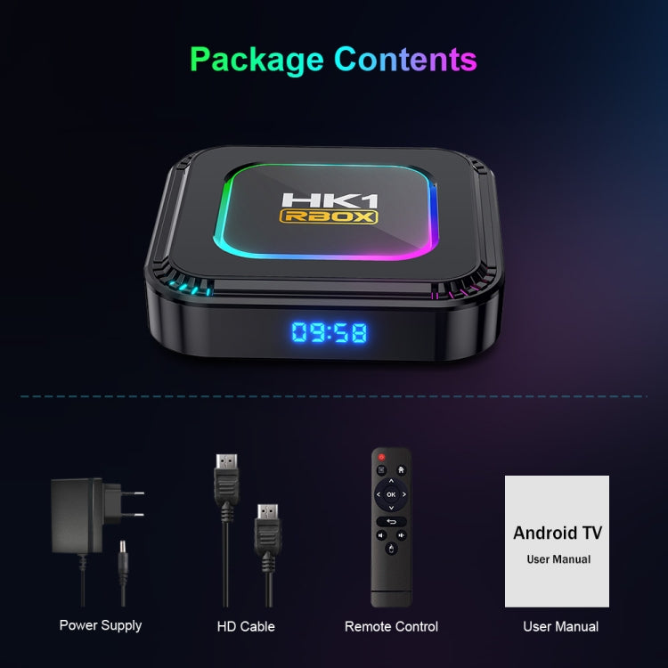 HK1 RBOX K8 8K Android 13.0 Smart TV Box with Remote Control, 4GB+32GB, RK3528 Quad-Core(EU Plug) by buy2fix