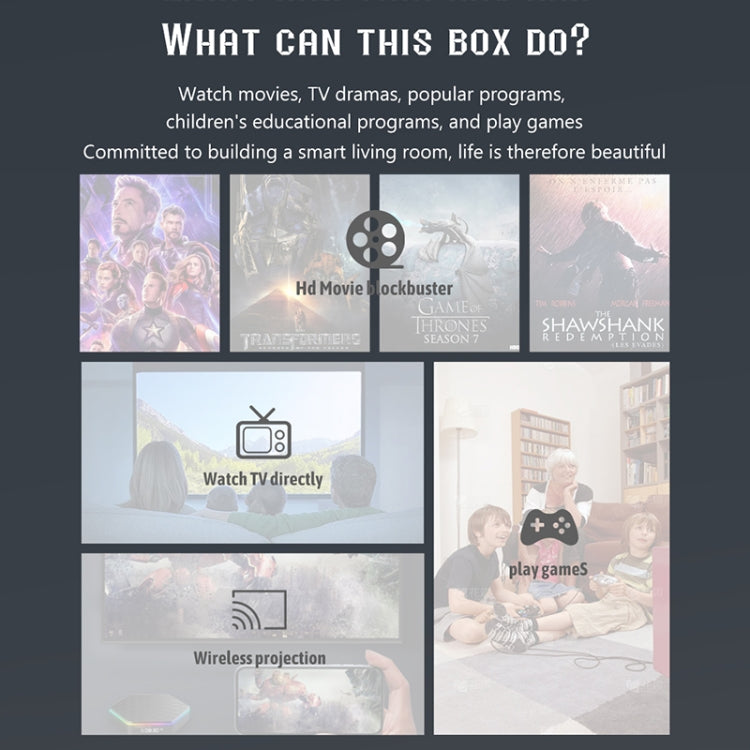 T95Z Plus 8K WiFi6 Android 12.0 Smart TV Box with Remote Control, 4GB+32GB, Allwinner H618 Quad-Core(US Plug) by buy2fix