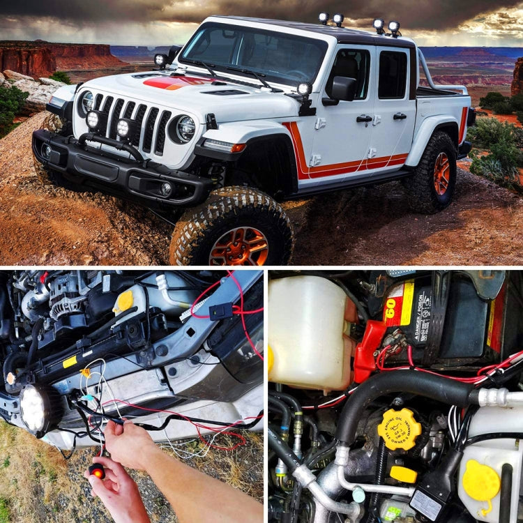 2pcs 16AWG For LED Lights / Off-Road Lights Car Wiring Harness Extension Cable Kit by buy2fix