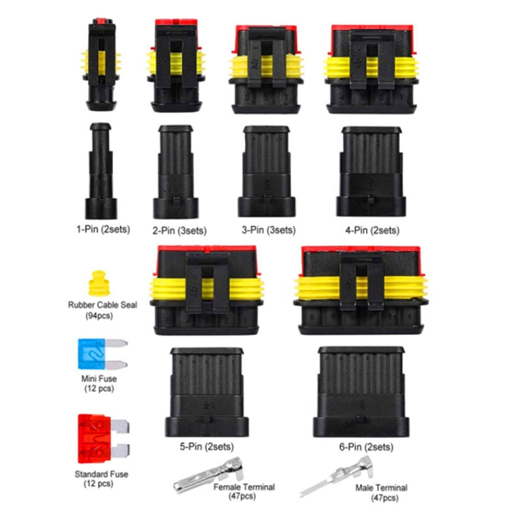 240pcs Car Waterproof Connector Set with Fuse Blade by buy2fix