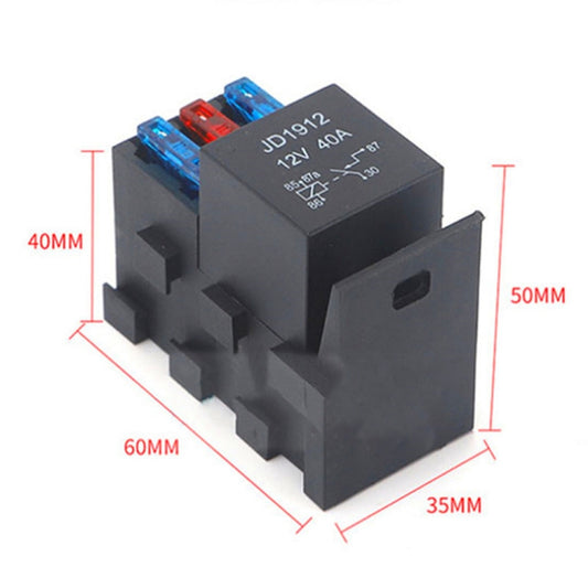 12V 4 Pin Car RV Engine Compartment Multi-Way Fuse Holder 3 Ways With Relay Holder by buy2fix