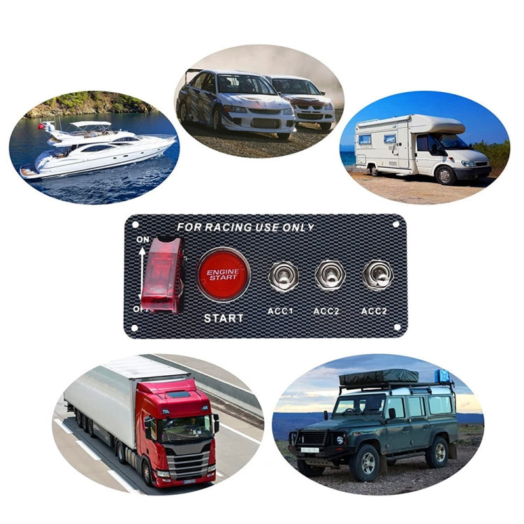 5 in 1 12V Car Racing Ignition Switch Panel with Switch & Engine Start Button & Relay Wiring Harness by buy2fix