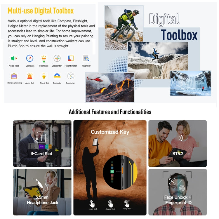 Ulefone Armor Pad 2 Rugged Tablet PC, 16GB+256GB 11 inch Android 13 MediaTek Helio G99 Octa Core 4G Network EU Plug(Yellow) by Ulefone