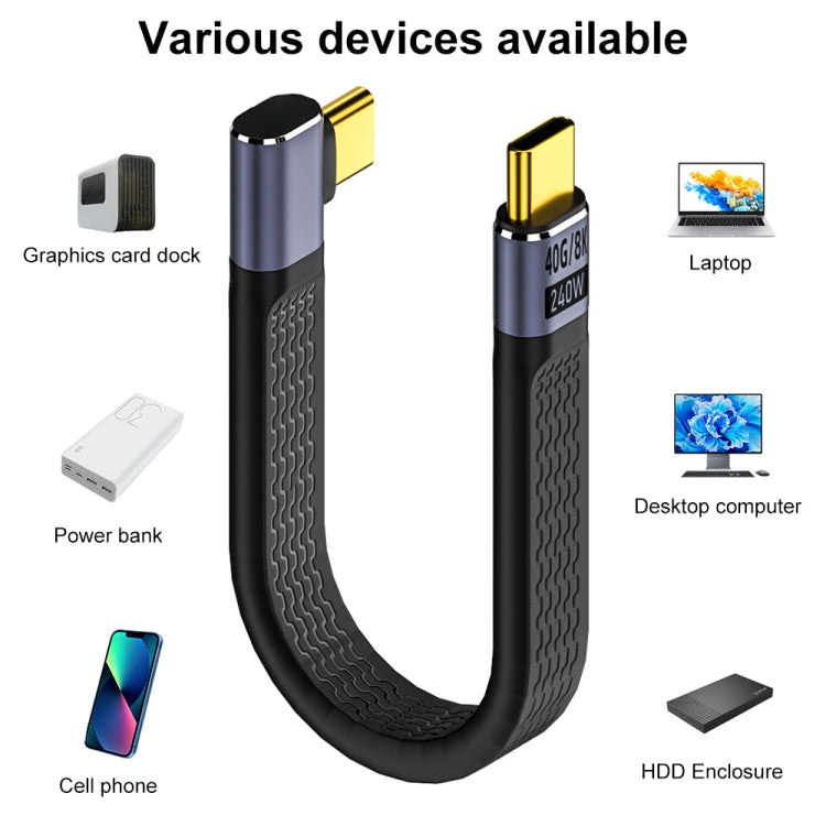 240W 40Gbps USB-C / Type-C Male to USB-C / Type-C Female Flexible Board Data Cable by buy2fix