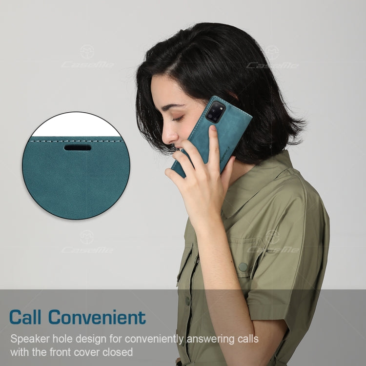 For Samsung Galaxy A31 CaseMe-013 Multifunctional Retro Frosted Horizontal Flip Leather Case with Card Slot & Holder & Wallet(Blue) by CaseMe