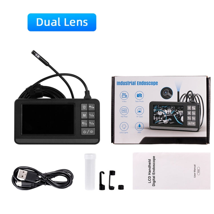 P005 8mm Dual Lenses Industrial Pipeline Endoscope with 4.3 inch HD Screen, Spec:3m Tube by buy2fix