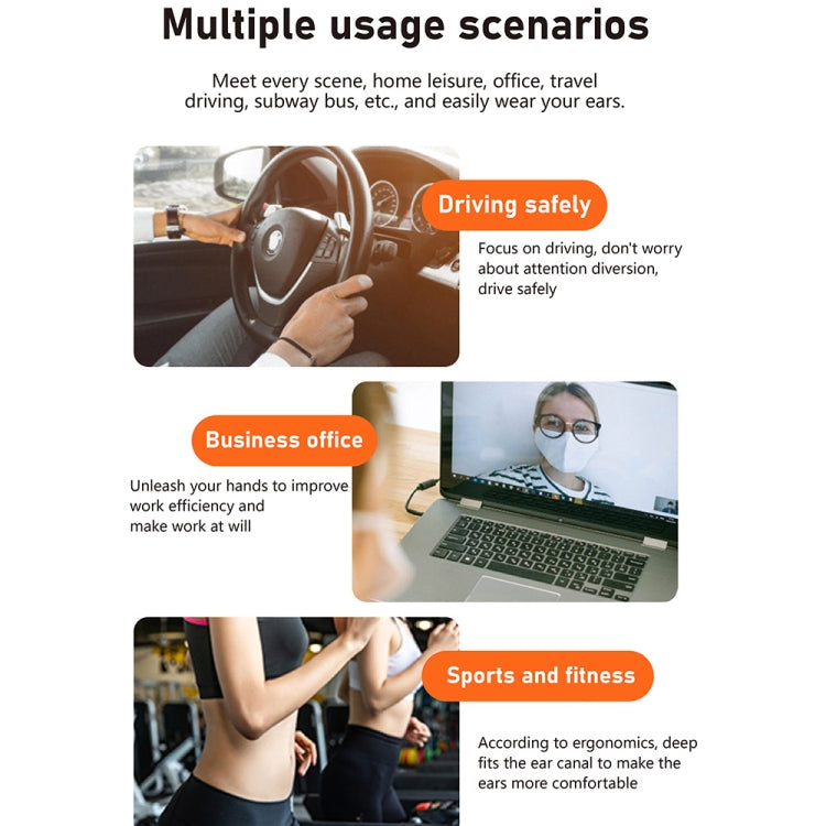 Hileo Hi6 Wireless Single Ear Hook Handsfree Call Noise Reduction In-ear Sports Earphone(Gun Color) by Hileo