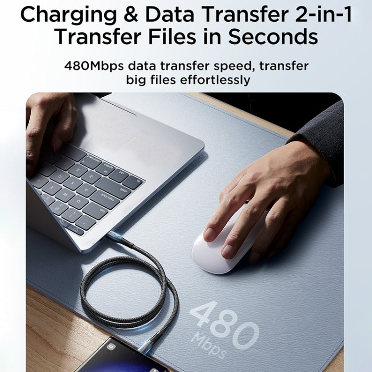 JOYROOM SA32-AC3 Starry Series 3A USB to USB-C / Type-C Fast Charging Data Cable, Length:1m(Black) by JOYROOM