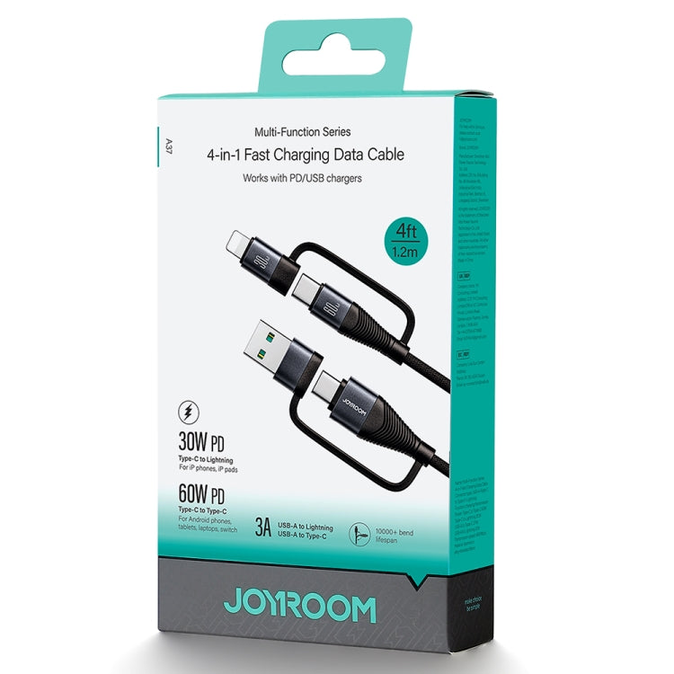 JOYROOM SA37-2T2 60W Multi-Function Series 4 in 1 Fast Charging Data Cable, Length:1.2m(Black) by JOYROOM