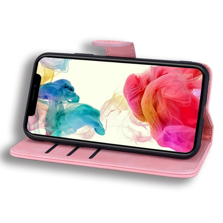 For iPhone 15 Pro Max Mandala Embossed Dual-Fold Calf Leather Phone Case(Pink) by buy2fix