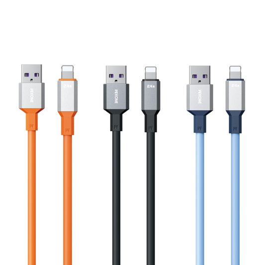 WK WDC-17 2.4A USB to 8 Pin Silicone Data Cable, Length: 1.2m(Blue) by WK