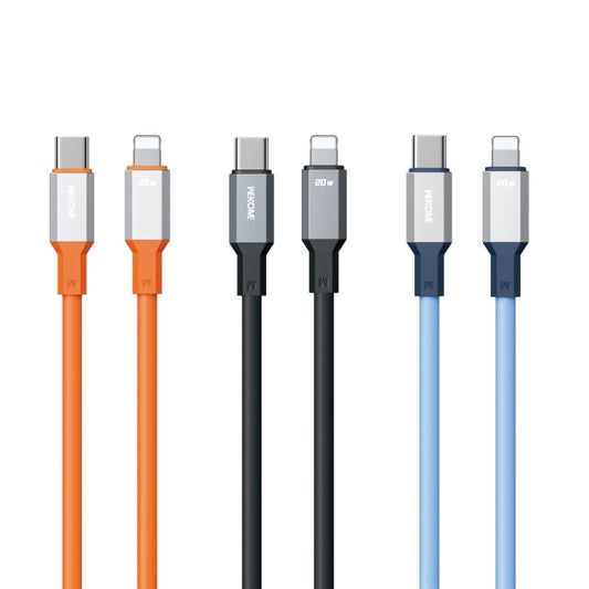 WK WDC-17 PD 20W USB-C/Type-C to 8 Pin Silicone Data Cable, Length: 1.2m(Black) by WK