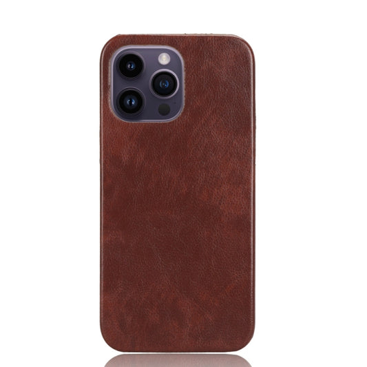 For iPhone 15 Pro Max Litchi Texture Back Cover Phone Case(Brown) by buy2fix