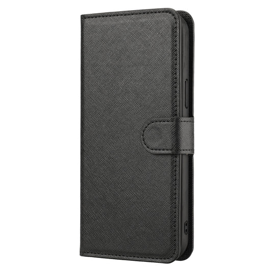 For iPhone 15 Pro Max Cross Texture Detachable Horizontal Flip PU Leather Case(Black) by buy2fix