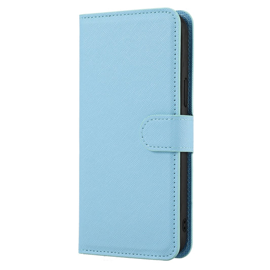 For iPhone 15 Pro Max Cross Texture Detachable Horizontal Flip PU Leather Case(Blue) by buy2fix