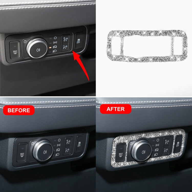 For Ford Mustang Mach E 2021 Car Headlight Switch Panel Diamond Decorative Sticker by buy2fix
