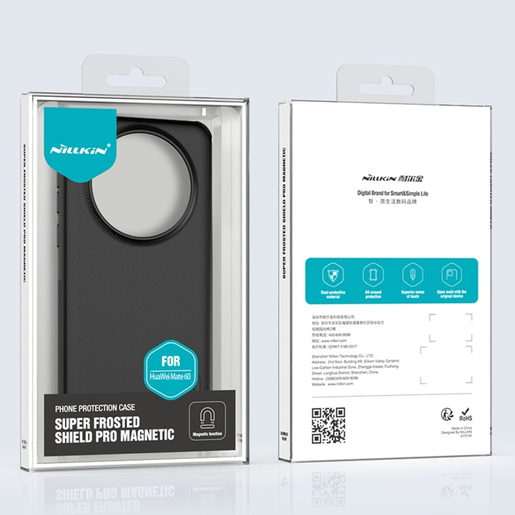 For Huawei Mate 60 NILLKIN Frosted Shield Pro Magnetic Magsafe Phone Case(Black) by NILLKIN