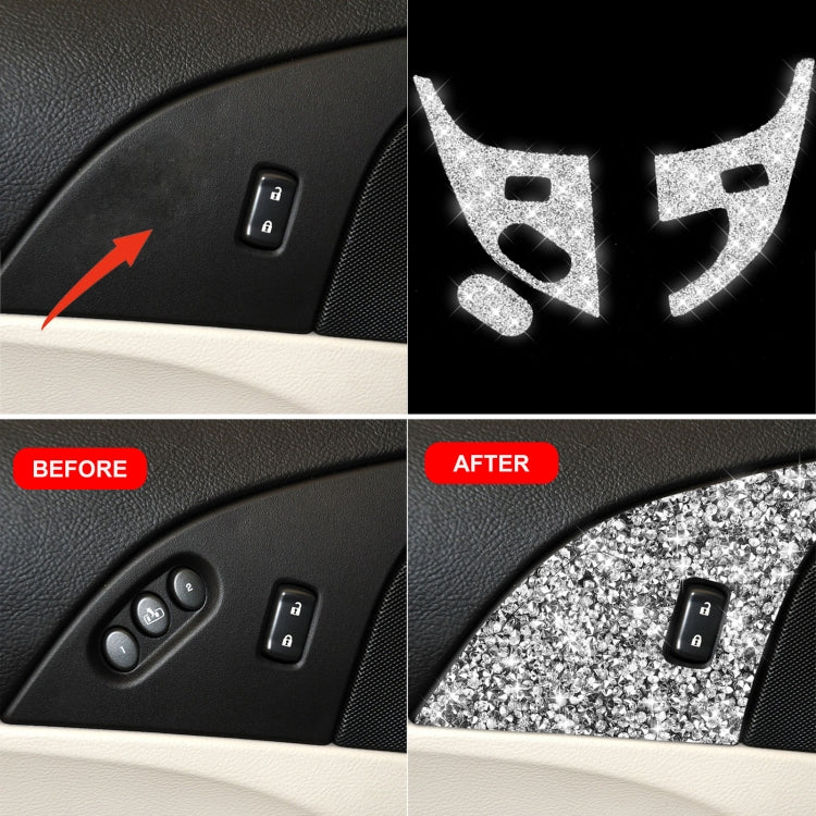 For Chevrolet Corvette C6 2005-2013 Car Door Lock Panel Diamond Decorative Sticker, Left Drive by buy2fix