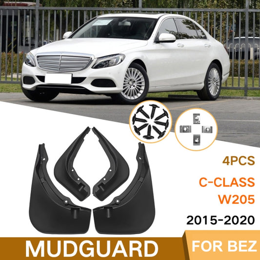 For Mercedes-Benz C-Class W205 2015-2020 4pcs/Set Car Auto Soft Plastic Splash Flaps Fender Guard by buy2fix