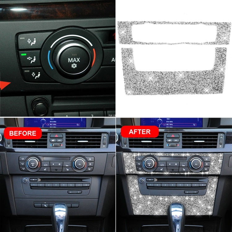 For BMW 3 Series E90 / E92 2005-2012 Car Aircondition CD Control Panel Premium Diamond Decorative Sticker by buy2fix