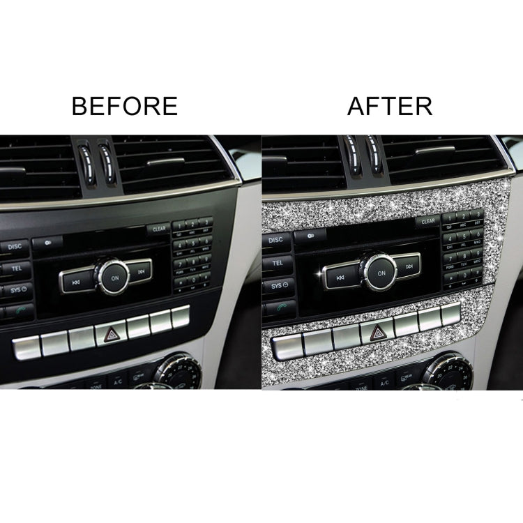 For Mercedes-Benz C-class W204 2011-2013 Car Central Control CD Panel Diamond Decorative Sticker, Left and Right Drive by buy2fix