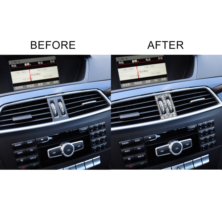 For Mercedes-Benz C-class W204 2011-2013 Car Middle Air Outlet Diamond Decorative Sticker, Left and Right Drive by buy2fix
